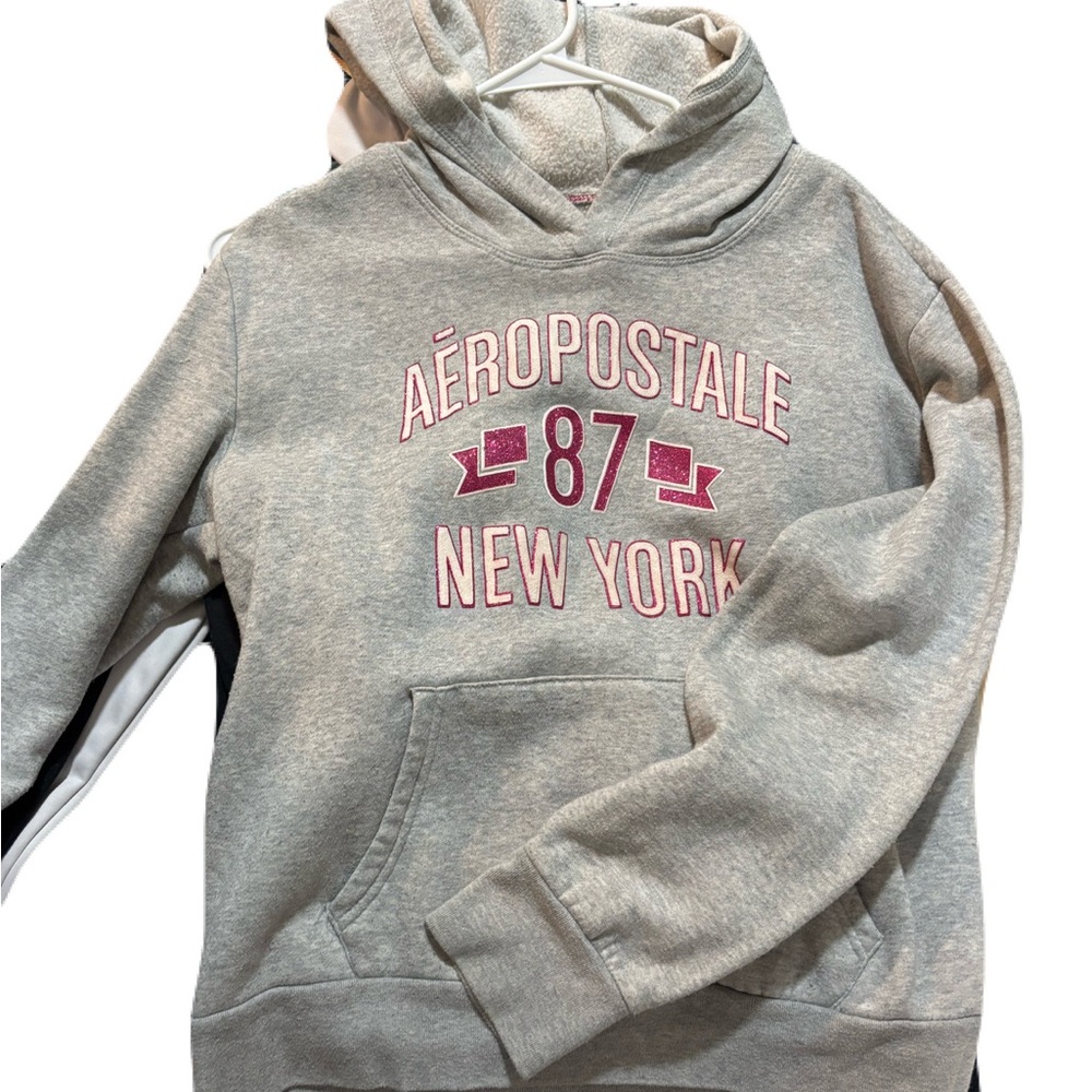 Aeropostale Gray Hoodie with Pink Logo